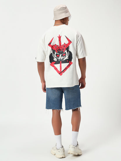 Iconic Berserk White Oversized Premium T-Shirt