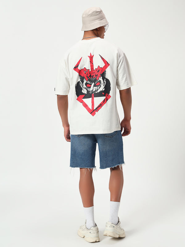 Iconic Berserk White Oversized Premium T-Shirt