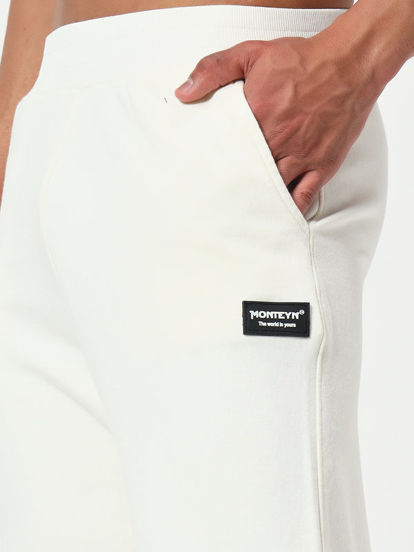 Solid White Relaxed Fit Lower