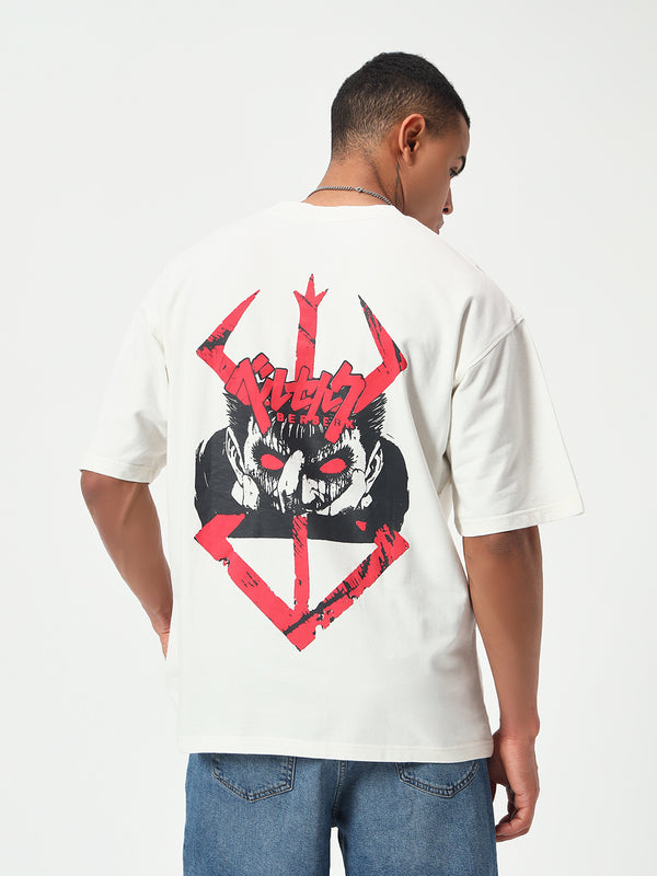 Iconic Berserk White Oversized Premium T-Shirt