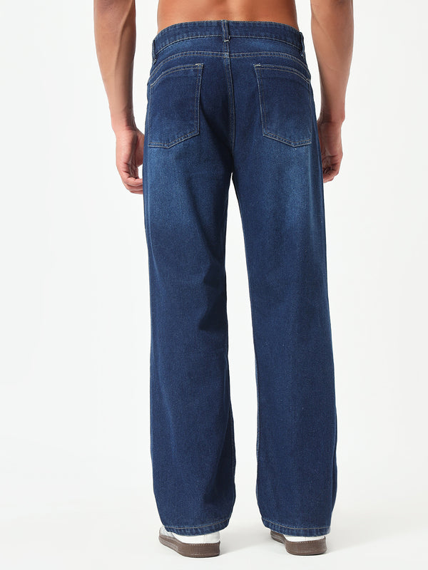Distressed Blue Relaxed Fit Jeans