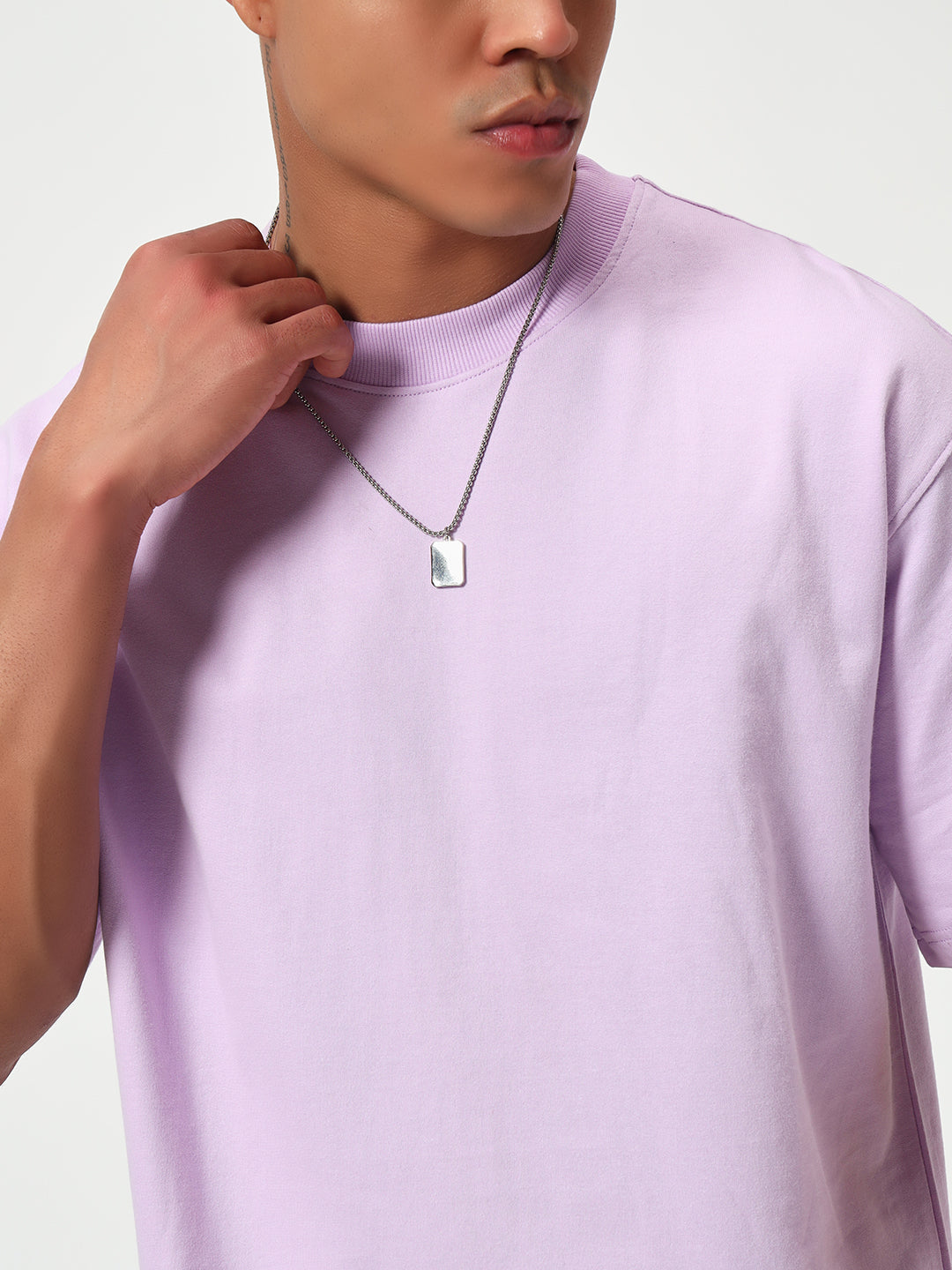 Monteynclub Oversized Fit Solid Lavender Premium Streetwear Tshirt